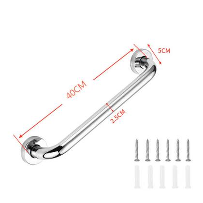 Imagem de Barra Alça Apoio Banheiro 40cm Alta Qualidade Inox  2 Pcs + Nota Fiscal Pronta Entrega