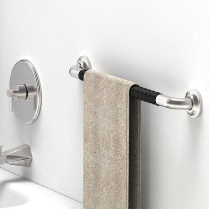 Imagem de Barra de Apoio 30cm Inox Suporte Antiderrapante Kit 4 unidades Criança Idoso Cadeirante Gestante Banheiro Box Proteçao Segurança Resistente Acessibili