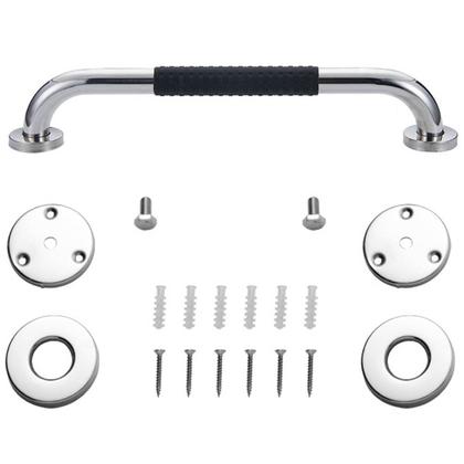 Imagem de Barra de Apoio 30cm Inox Suporte Antiderrapante Kit 4 unidades Criança Idoso Cadeirante Gestante Banheiro Box Proteçao Segurança Resistente Acessibili