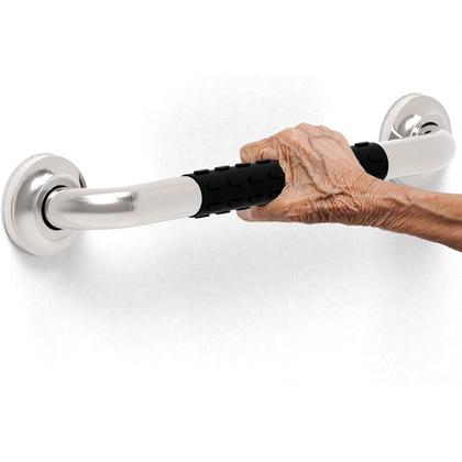 Imagem de Barra de Apoio 30cm Inox Suporte Antiderrapante Kit 4 unidades Criança Idoso Cadeirante Gestante Banheiro Box Proteçao Segurança Resistente Acessibili