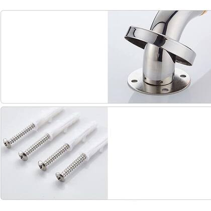 Imagem de Barra de Apoio 40cm Antiderrapante Suporte Anti Queda Aço Inox Evita Acidentes Pcd Acessibilidade Idosos Crianças Box Banheiro Corrimao