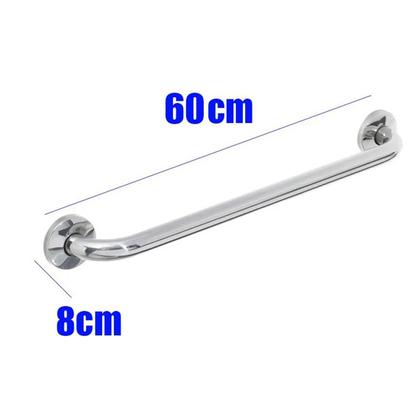 Imagem de Barra de Apoio 60cm Inox Kit 4 Unidades Acessibilidade Cadeirante Deficiente Idoso Banheiro Box Suporte Escada Corrimao Segurança Resistente