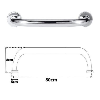 Imagem de Barra De Apoio Alça 80cm Aço Inoxidável para Banheiro Idoso e Deficiente