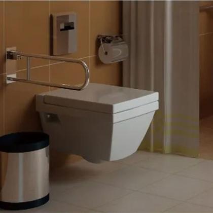 Imagem de Barra de Apoio Inox Cromado Rebatível 28X60cm Acessibilidade