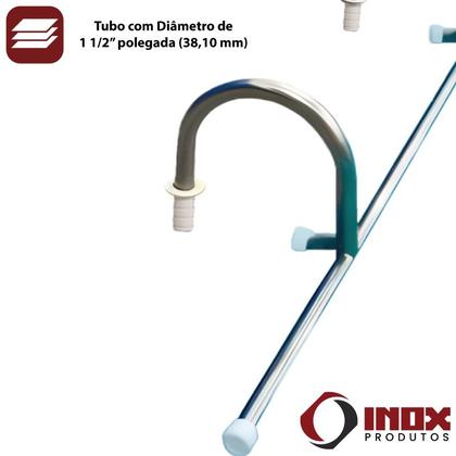 Imagem de Barra de Apoio Inox para Hidroginástica - Modelo 08  - Inox 304 - 250 cm