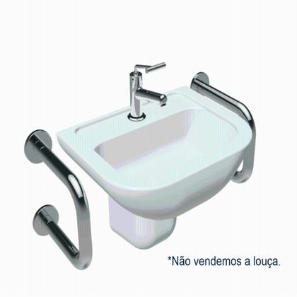 Imagem de Barra de Apoio Lateral para Lavatório Inox Escovado
