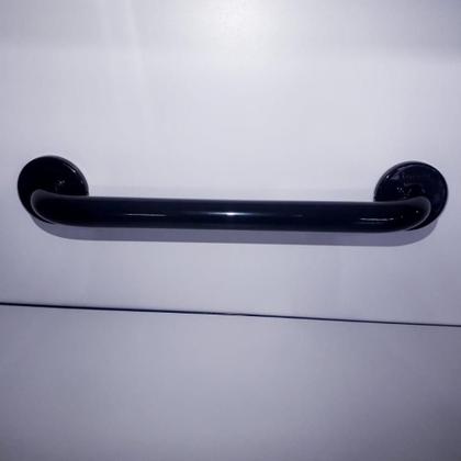 Imagem de Barra de Apoio para Banheiro Alumínio Preto 45 cm