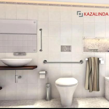 Imagem de Barra De Apoio Para Banheiro Idoso Segurança e Mobilidade Em Aço Inox