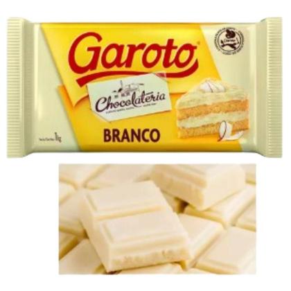Imagem de Barra de chocolate branco 2,1kg nobre garoto para derreter