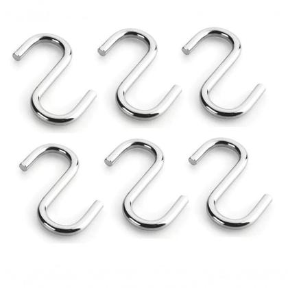 Imagem de Barra de Cozinha 80cm Reta Cromada com 6 ganchos de Parede