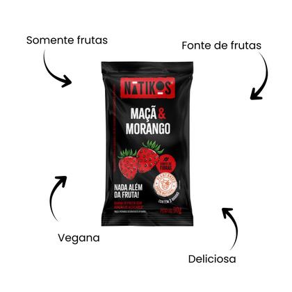 Imagem de Barra De Fruta Morango E Maçã Sem Açúcar - Natikos 12 Unidades 30g