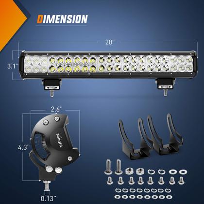 Imagem de Barra de Luz LED Nilight ZH003 - 20 Polegadas, 126W - Combo Spot e Flood