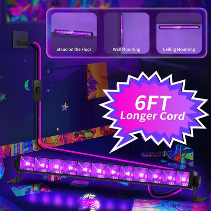 Imagem de Barra de luz preta ISUERFY 45W, pacote com 4, cabo de 6 pés e interruptor IP66