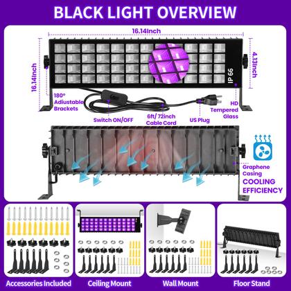 Imagem de Barra de luz preta TigQiang 120W IP66 à prova d'água com plugue+interruptor
