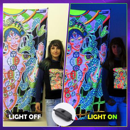 Imagem de Barra de luz preta USB NEWREACH, pacote com 2 cabos LED portáteis de 5 pés