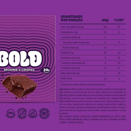 Imagem de Barra de Proteína BOLD Snacks Brownie & Crispies (20g de Proteína) - Caixa com 12 unidades