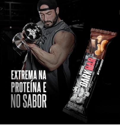 Imagem de Barra de Proteina c/24 g DarkBar 90g Sabor Cookies & Cream c/Nibs de Cacau-Integralmedica/Darkness