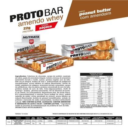 Imagem de Barra de Proteína Protobar Nutrata Whey 70g c/ 8 Unidades