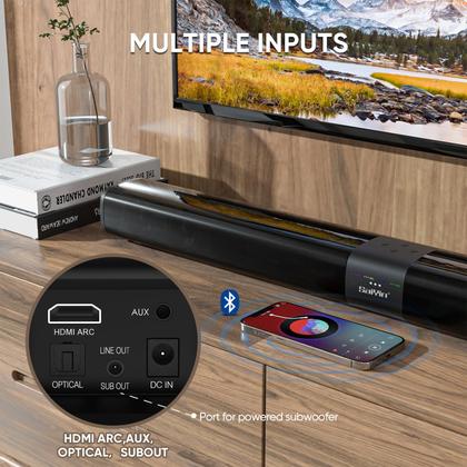 Imagem de Barra de Som Saiyin 100W com Subwoofer de 13,34cm para Smart TV