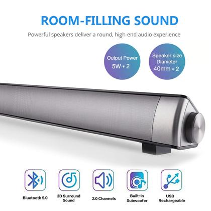 Imagem de Barra de som TOPROAD Barra de som com fio/sem fio Bluetooth 5.0