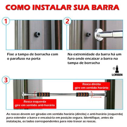 Imagem de Barra fixa porta 62 a 92cm musculação abdominal GT369