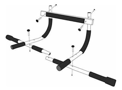 Imagem de Barra Fixa Porta Multifuncional Completa Exercicios Exercício Funcional Prata