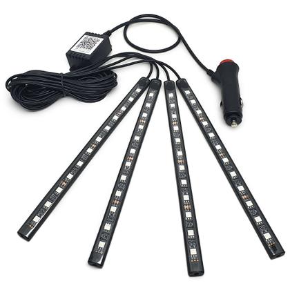 Imagem de Barra Led Neon RGB Interno Ford Edge 2011 2012 2013 2014 Luz Interna Controle Por App Aplicativo Tunning Automotivo Carro Barato