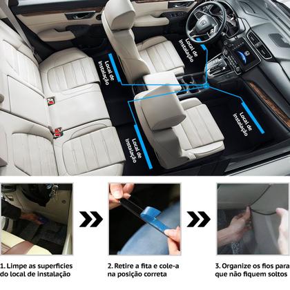 Imagem de Barra Led Neon RGB Interno Ford Edge 2011 2012 2013 2014 Luz Interna Controle Tunning Automotivo Carro Barato