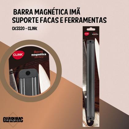 Imagem de Barra Magnética Imã Suporte Facas Ferramentas Cozinha Oficina 37,5cm Clink