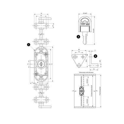 Imagem de Barra para Fechadura Cremona 1000 mm FGVTN