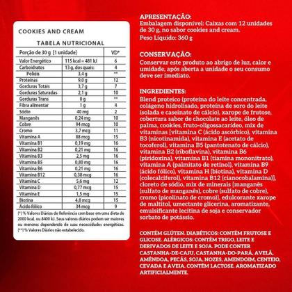 Imagem de Barra Proteína Vo2 Whey Bar 12 Unidades - Integralmedica Cookies And Cream