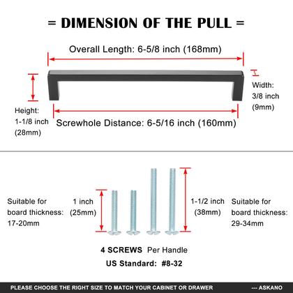Imagem de Barra quadrada de níquel escovado ASKANO ZP2401 com alça de tração de gabinete