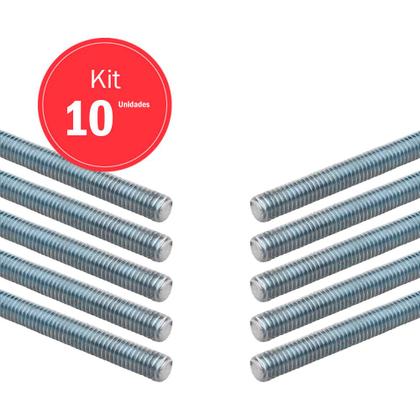 Imagem de Barra Rosqueada M8 Zincada 1m 10 Unidades - Vonder