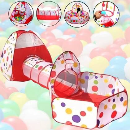 Imagem de Barraca Cabana Toca Túnel Infantil 3x1 Piscina De Bolinhas