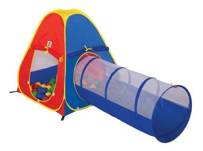 Imagem de Barraca Cabana Toca Túnel Tipo Piscina C/ 60 Bolinhas Bebê
