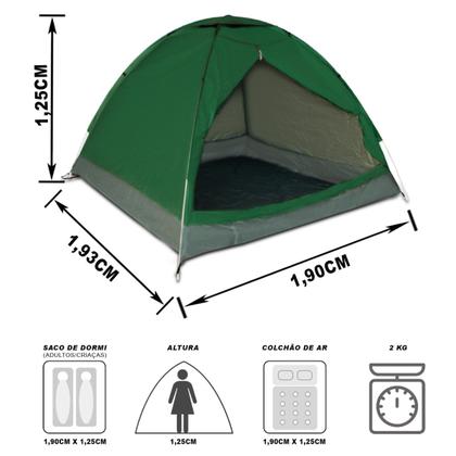 Imagem de Barraca Camping 2 Pessoas Iglu Tenda Acampamento Com Bolsa