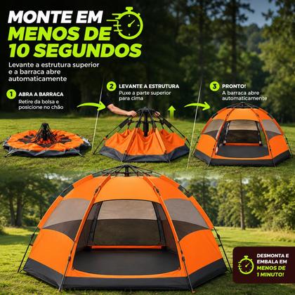 Imagem de Barraca Camping 5-8 Pessoas + Colchão Casal + Bomba Manual