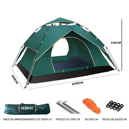 Imagem de Barraca Camping Acampamento 3/4 Pessoas Lelong Le-5401 Automática Reforçada