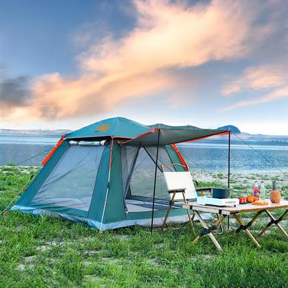 Imagem de Barraca Camping Acampamento até 4 Pessoas A Prova Dágua AntiMosquito Abertura Rápida Expansão Automática Gazebo Varanda