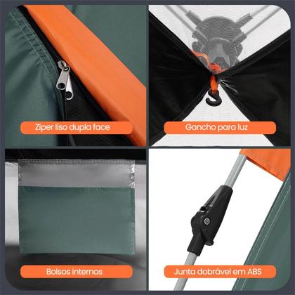Imagem de Barraca Camping Acampamento até 4 Pessoas A Prova Dágua AntiMosquito Abertura Rápida Expansão Automática Gazebo Varanda