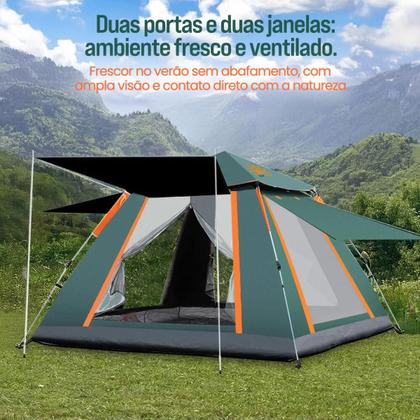 Imagem de Barraca Camping Acampamento até 4 Pessoas A Prova Dágua AntiMosquito Abertura Rápida Expansão Automática Gazebo Varanda