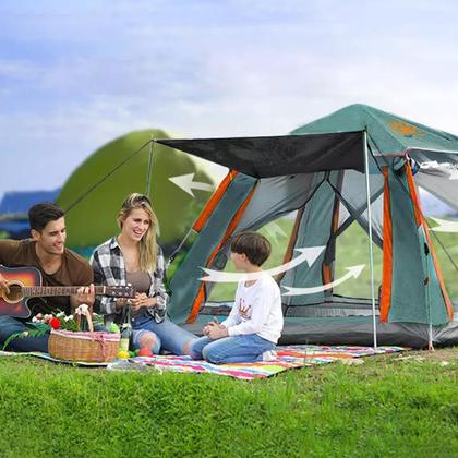 Imagem de Barraca Camping Acampamento até 4 Pessoas A Prova Dágua AntiMosquito Abertura Rápida Expansão Automática Gazebo Varanda