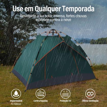 Imagem de Barraca Camping De até 4 Pessoas A Prova D'agua Anti-Mosquito Abertura Rápida Expansão Automática