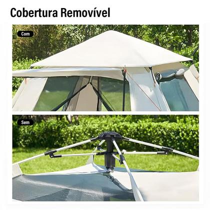 Imagem de Barraca Camping De até 4 Pessoas A Prova Dágua AntiMosquito Abertura Rápida Teto Removível Expansão Acampamento