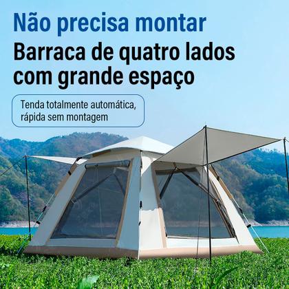Imagem de Barraca Camping De até 4 Pessoas A Prova Dágua AntiMosquito Abertura Rápida Teto Removível Expansão Acampamento