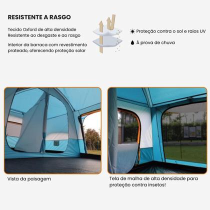 Imagem de Barraca Camping Grande Impermeável 9-12 Pessoas Acampamento