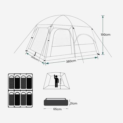 Imagem de Barraca Camping Grande Impermeável 9-12 Pessoas Acampamento