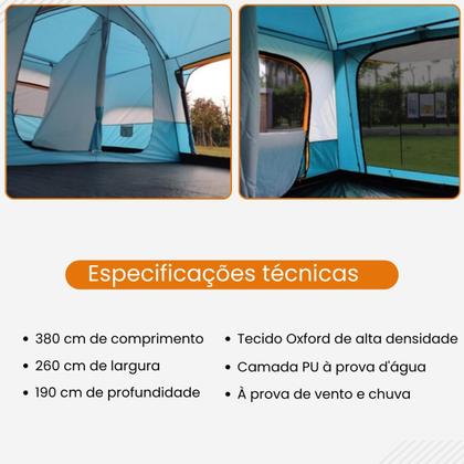 Imagem de Barraca Camping Grande Impermeável 9-12 Pessoas Acampamento