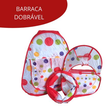 Imagem de Barraca Infantil Cabana Grande Tenda com Piscina para Bolinhas Toca 3 em 1 Vermelha Importway Bw158