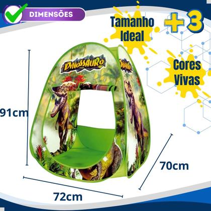 Imagem de Barraca Infantil Camana Tenda Casinha Dinossauros Barraquinha Instantanea Brinquedo Menino